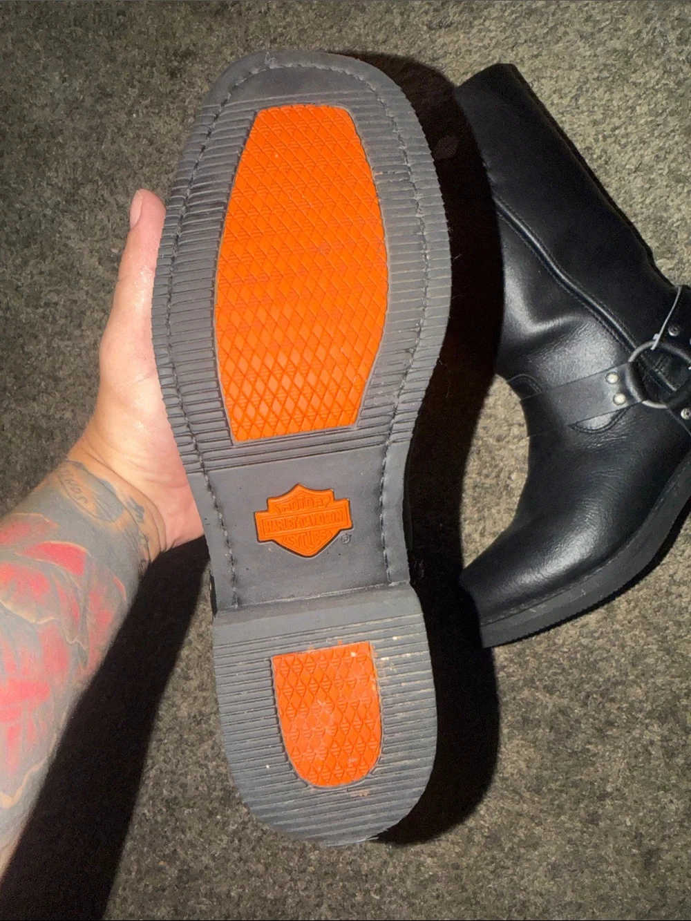 Harley-Davidson Black Leather Hustin Ride 11in Harness Mid-Calf Moto Boots
